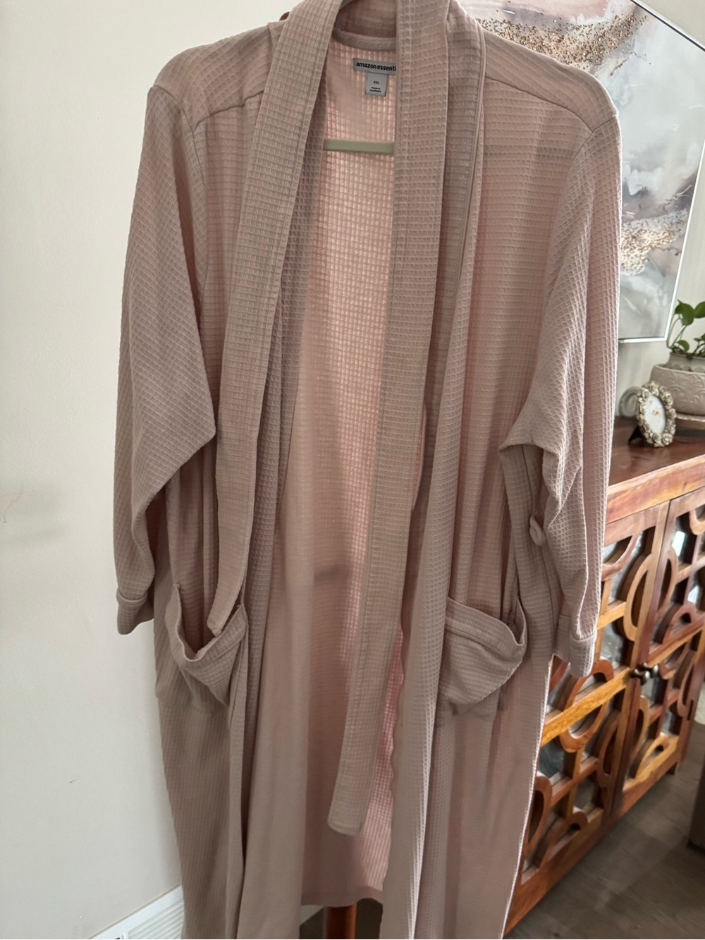 Amazon Essentials Pink Waffle Knit Robe Size XXL